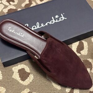 Splendid Dark Red Suede Mules